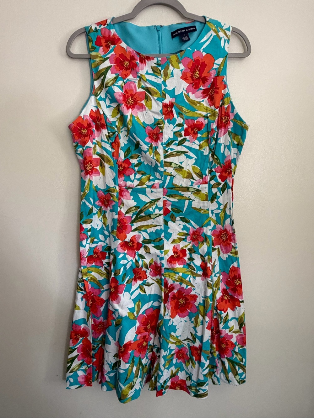 AMERICA LIVING by Ralph Lauren Tropical Floral Fit & Flare Dress - Size 16